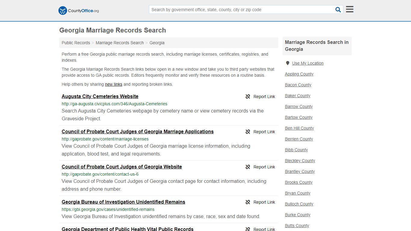 Marriage Records Search - Georgia (Marriage Licenses ...